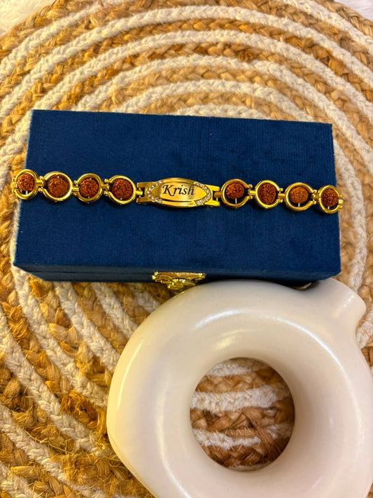 Name Rudraksha Rakhi Bracelet
